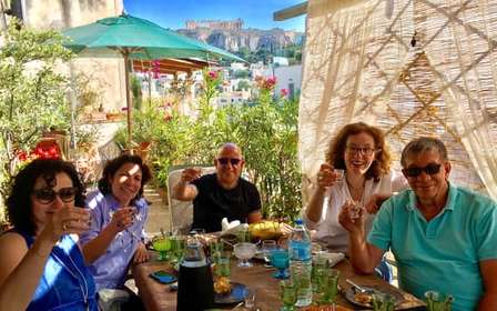 Athènes : Dîner à 7 plats et accord mets et vins avec vue sur l'Acropole