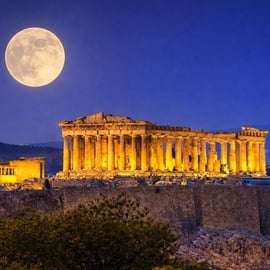 Visite nocturne à pied d'Athènes