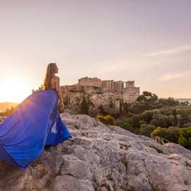 Athènes : séance photo en robe fluide