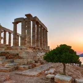 Athènes : Bus à arrêts à arrêts multiples et visite du Cap Sounion au coucher du soleil