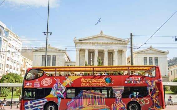 Athènes : Visite guidée de la ville en bus avec montée et descente rapides