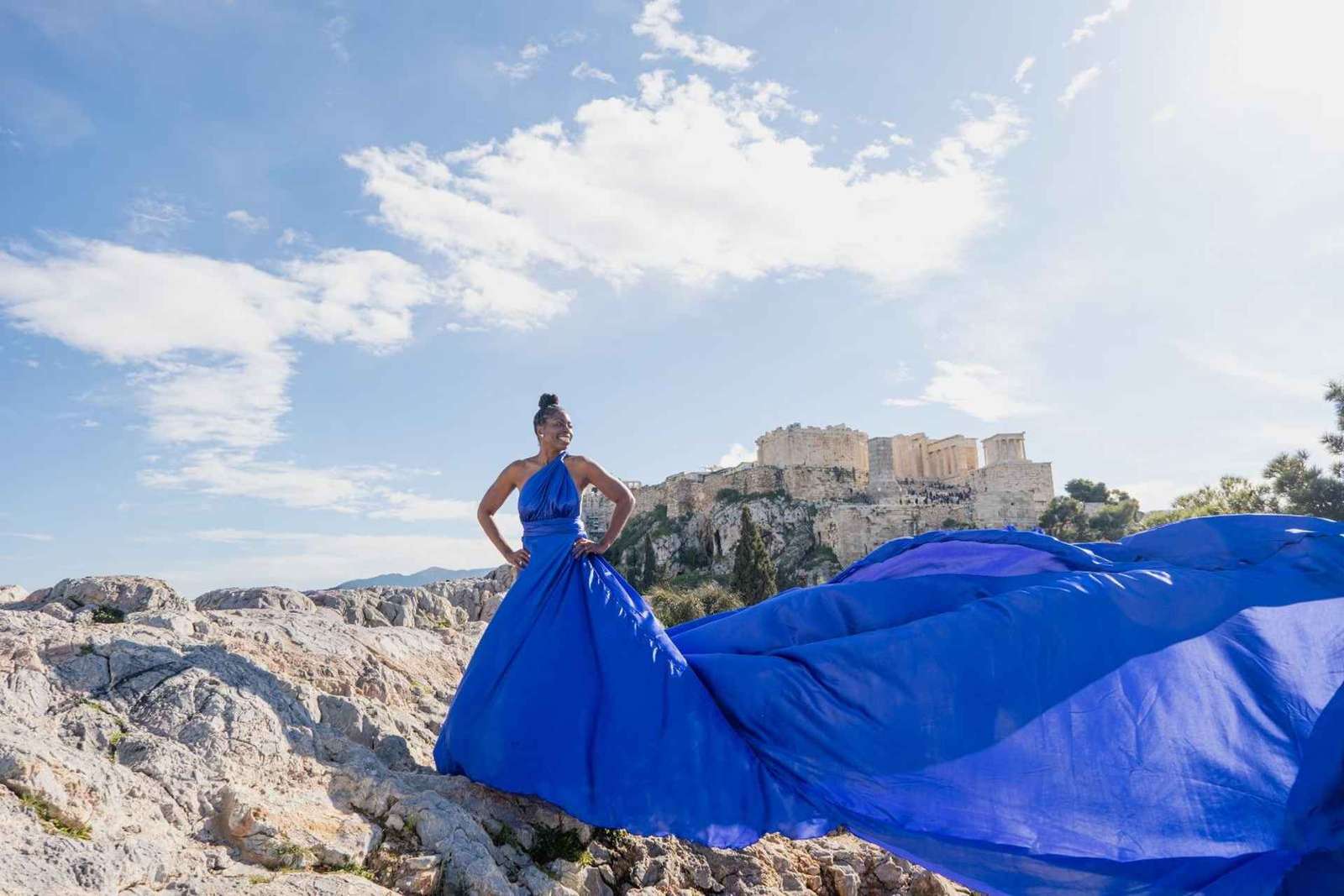 Athènes : séance photo en robe fluide
