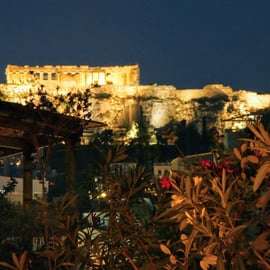 Athènes : Dîner à 7 plats et accord mets et vins avec vue sur l'Acropole