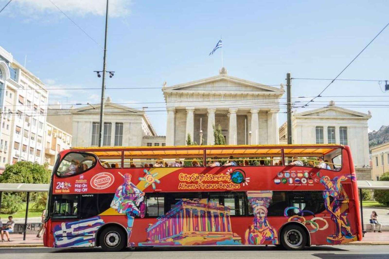 Athènes : Visite guidée de la ville en bus avec montée et descente rapides