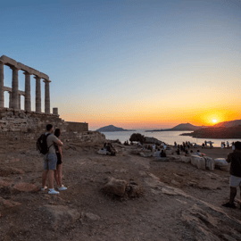 Au départ d'Athènes : Excursion au Cap Sounion au coucher du soleil