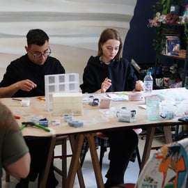Athènes : atelier de mosaïque dans le quartier de Gazi