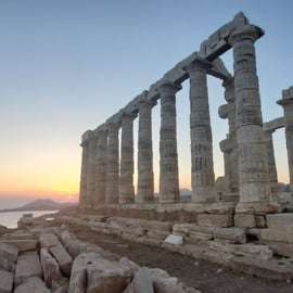Athènes : Bus à arrêts à arrêts multiples et visite du Cap Sounion au coucher du soleil